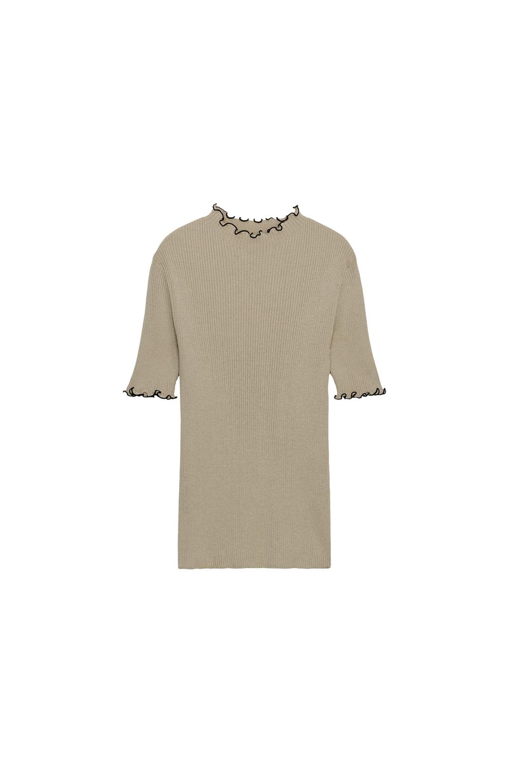 CONTRAST RIB KNIT TOP - image 3