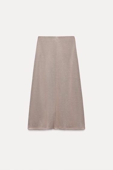 SOFT MIDI SKIRT - Mink marl by Zara - Image 5