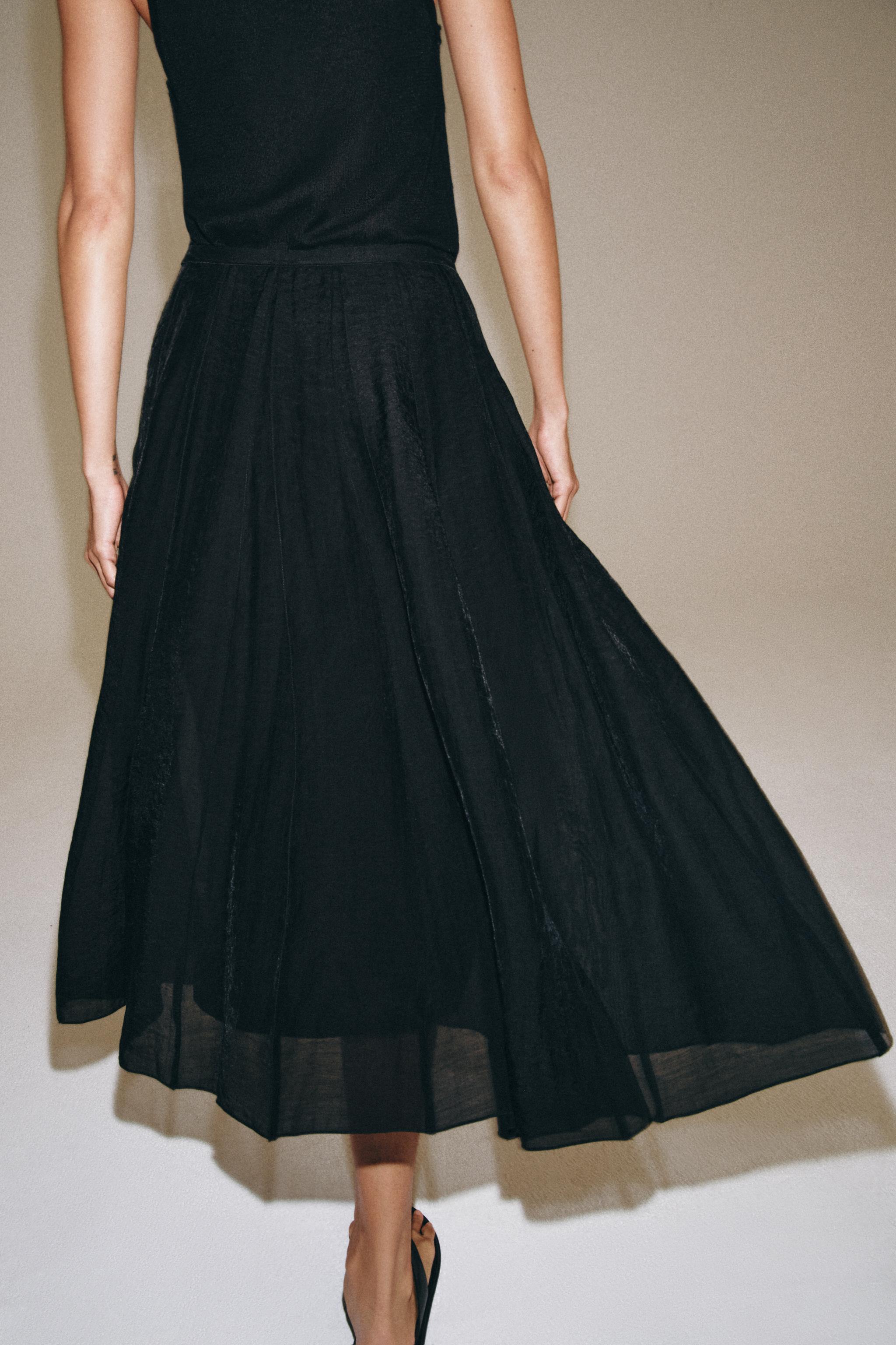 Женские юбки Zara FLOWY COMBINATION SKIRT ZW COLLECTION — фото 3