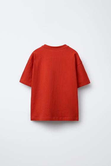 PLAIN MEDIUM WEIGHT T-SHIRT - Red by Zara