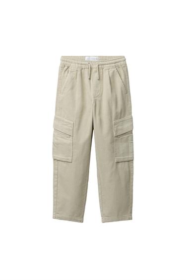 PANTALÓN PANA CARGO - Crudo medio de Zara