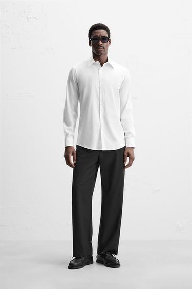 TWILL TEXTURED SHIRT - White by Zara - Image 0