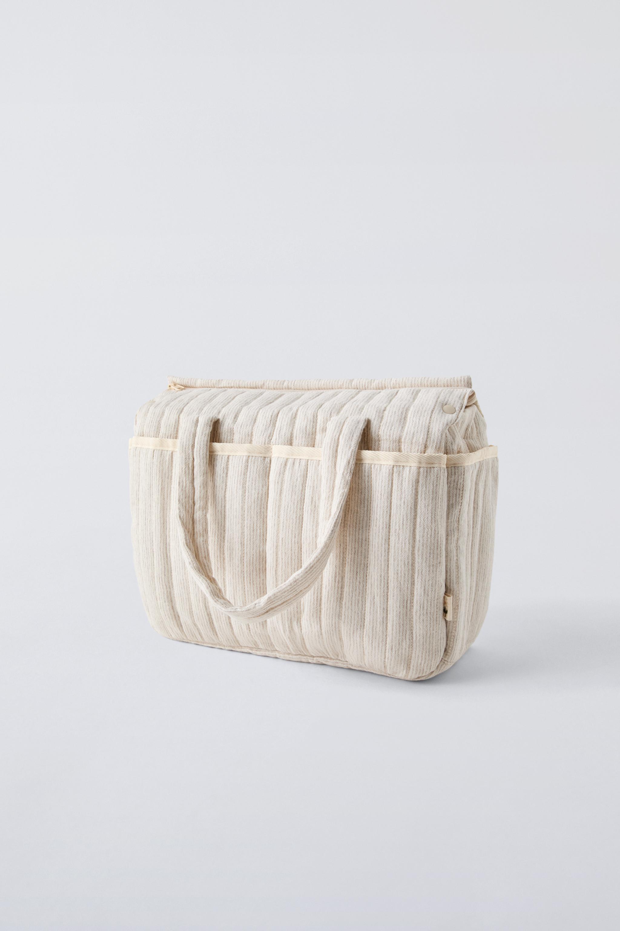 Zara Striped Diaper Bag Pack Off White Kids