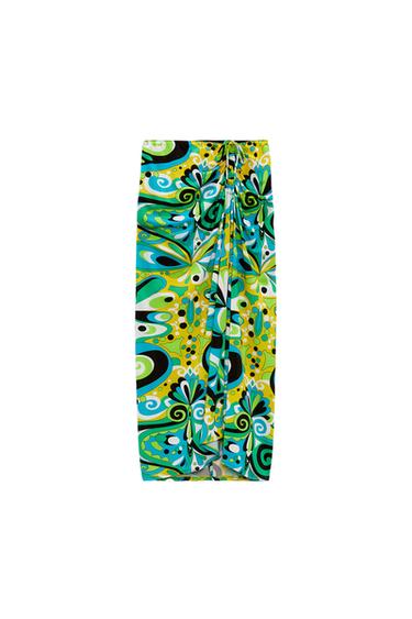 DRAPED PRINTED SKIRT