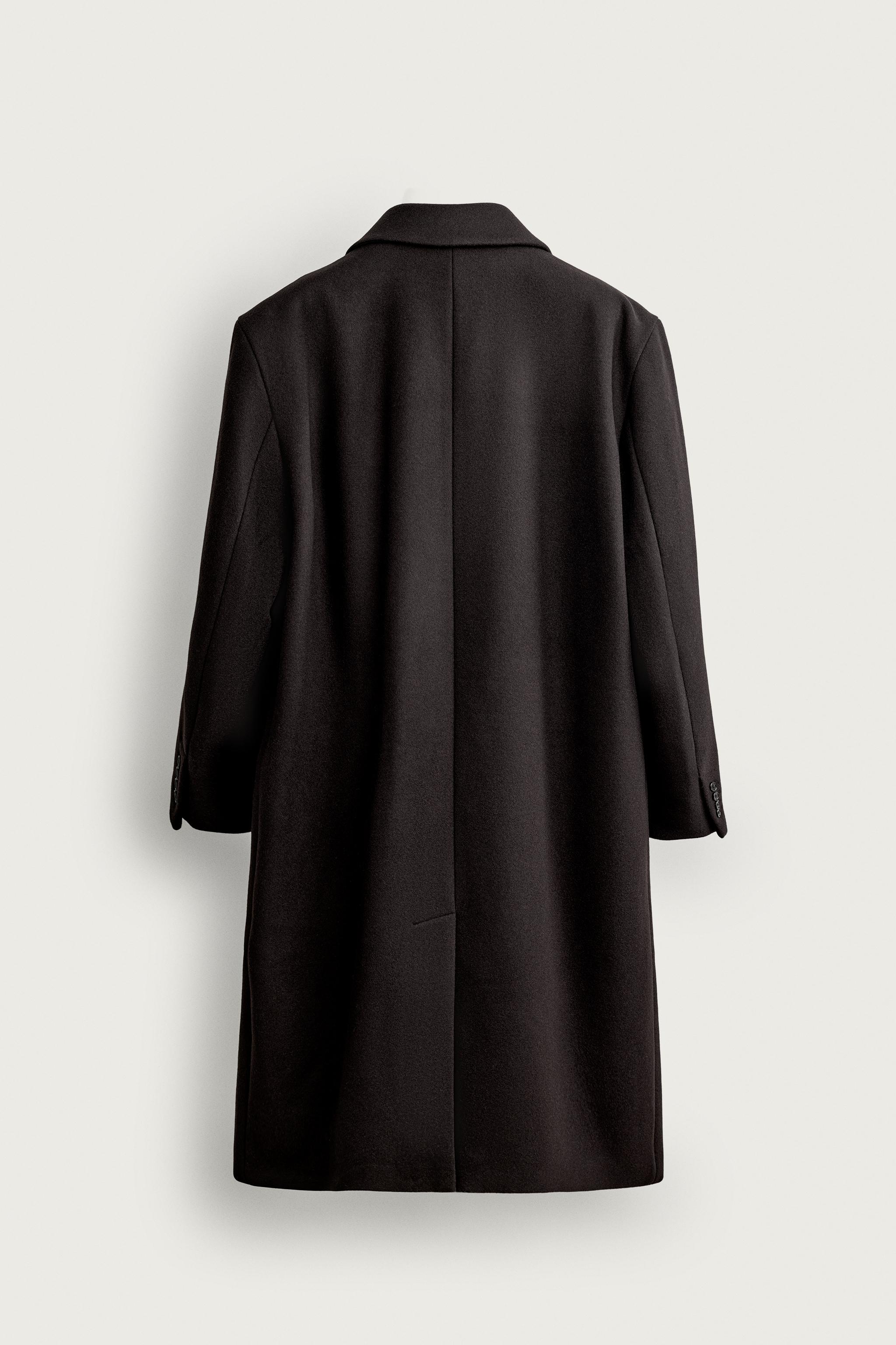 DOUBLE-BREASTED WOOL BLEND COAT