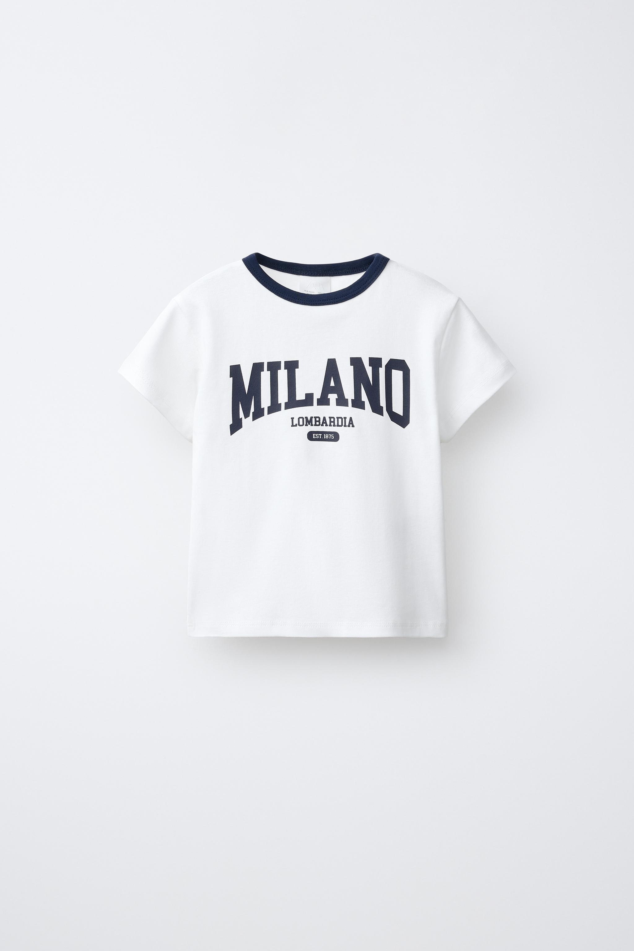 CAMISETA ESTAMPADA COM MENSAGEM - Branco-marfim | ZARA Brasil