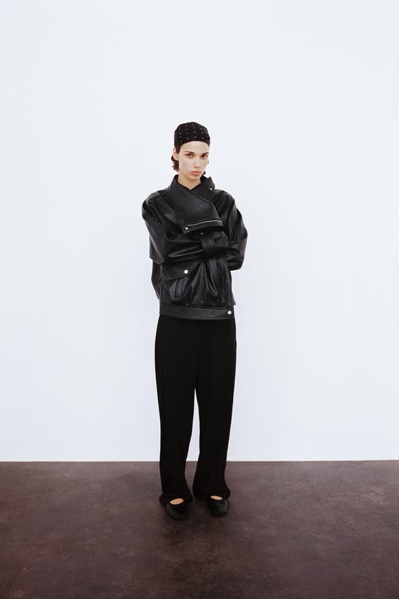 Zara SUNİ DERİ BIKER CEKET