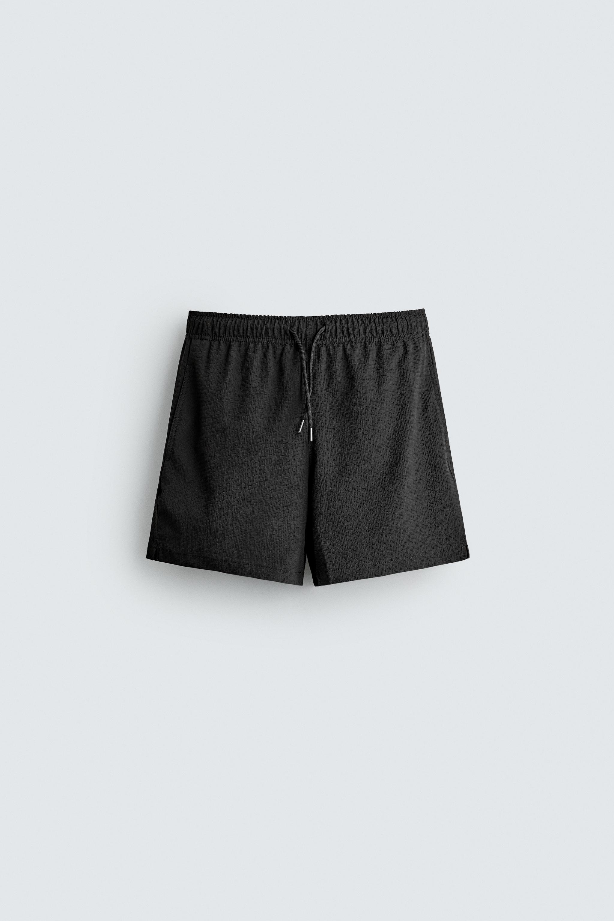 テクスチャー入りミディアム丈スイムウェア - ブラック | ZARA Japan