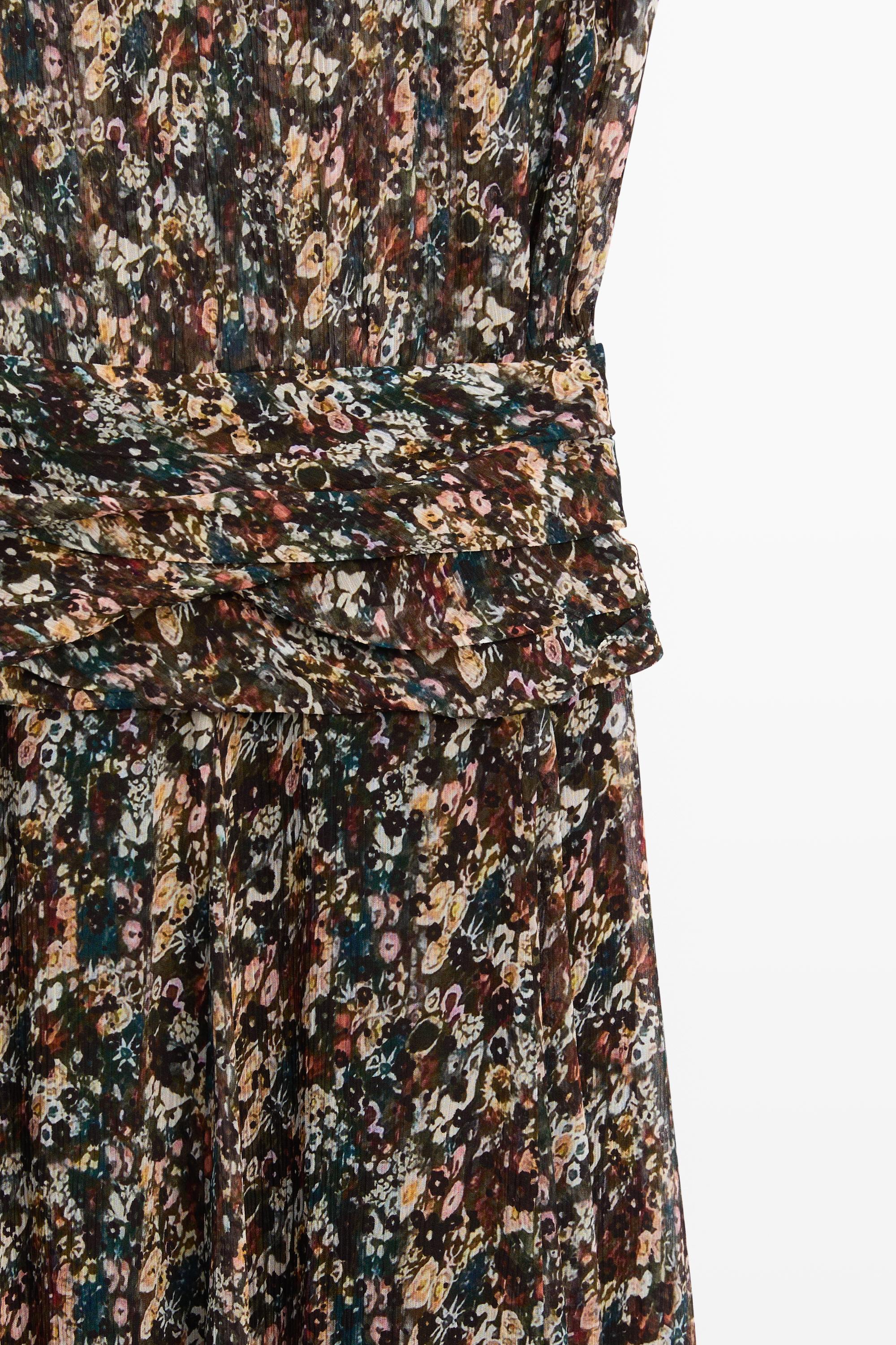 Printed dress with sash detail