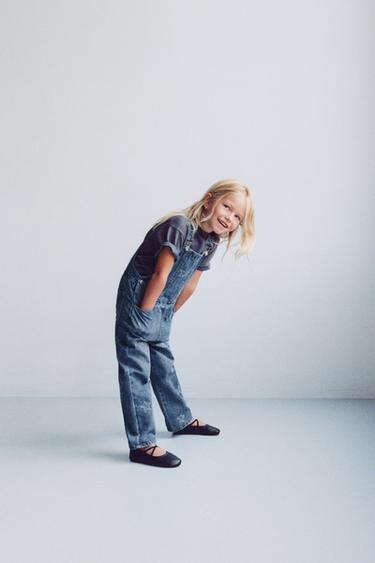 SALOPETTE LONGUE EN DENIM ÉTOILES BRODÉES - Bleu de Zara