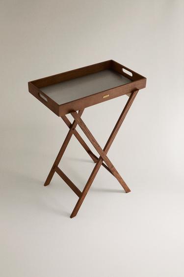 WOODEN TRAY WITH FOLDABLE LEGS - Oyster-white by Zara - Image 1