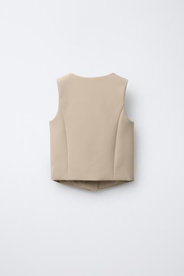 SUIT WAISTCOAT - Beige by Zara - Image 1