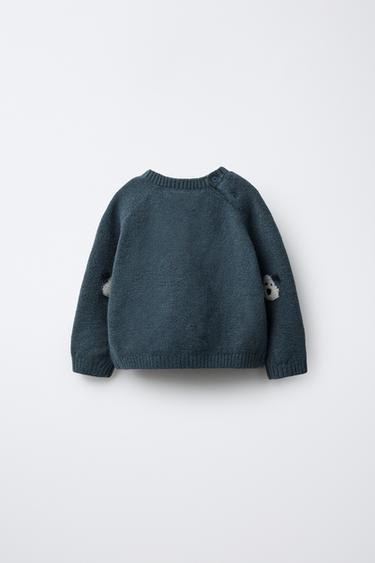 KNIT SWEATER WITH EMBROIDERED DOGS - Deep blue by Zara - Image 1