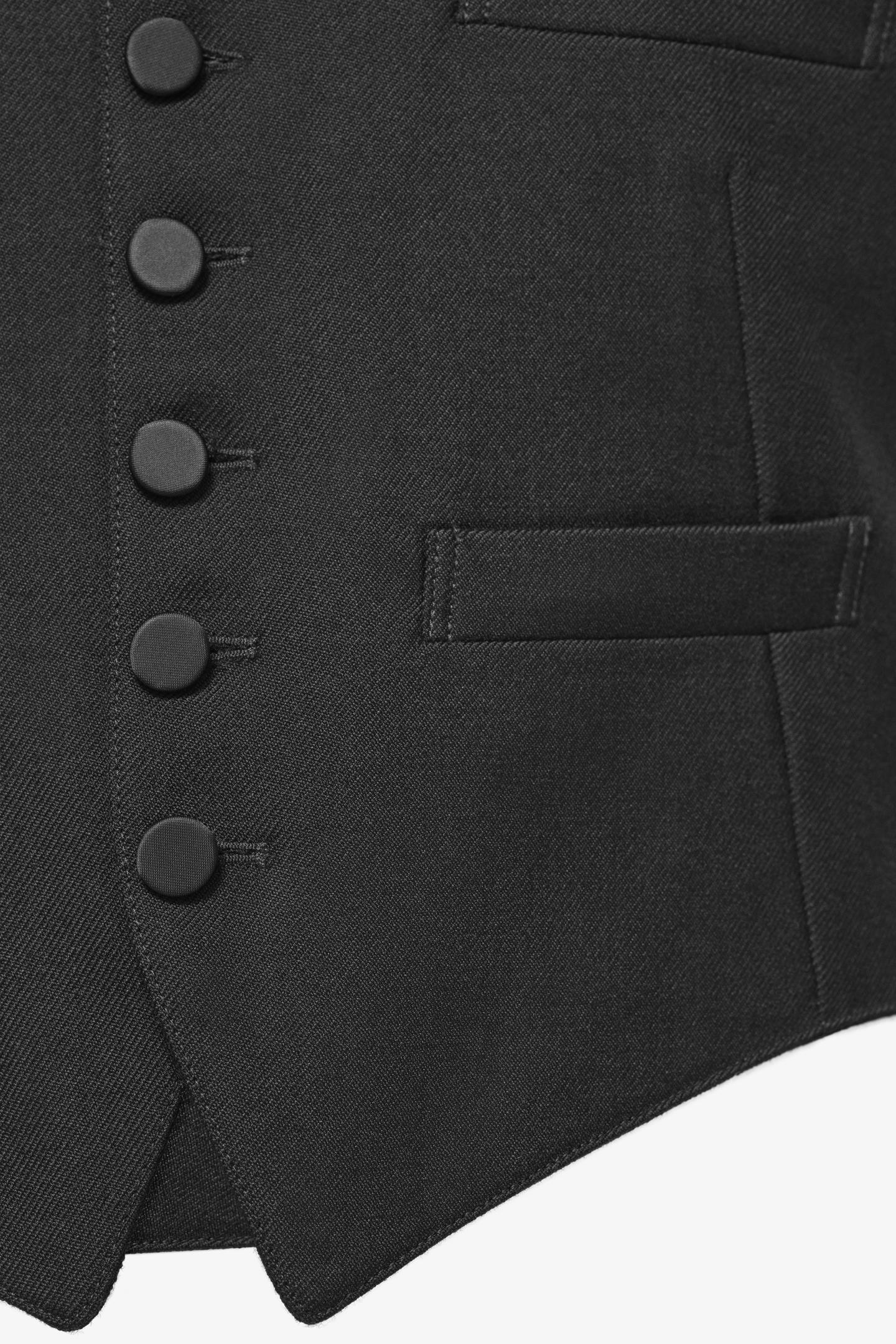 Мужской жилет Zara Limited Edition Tuxedo Vest, цвет: Чёрный — фото 3