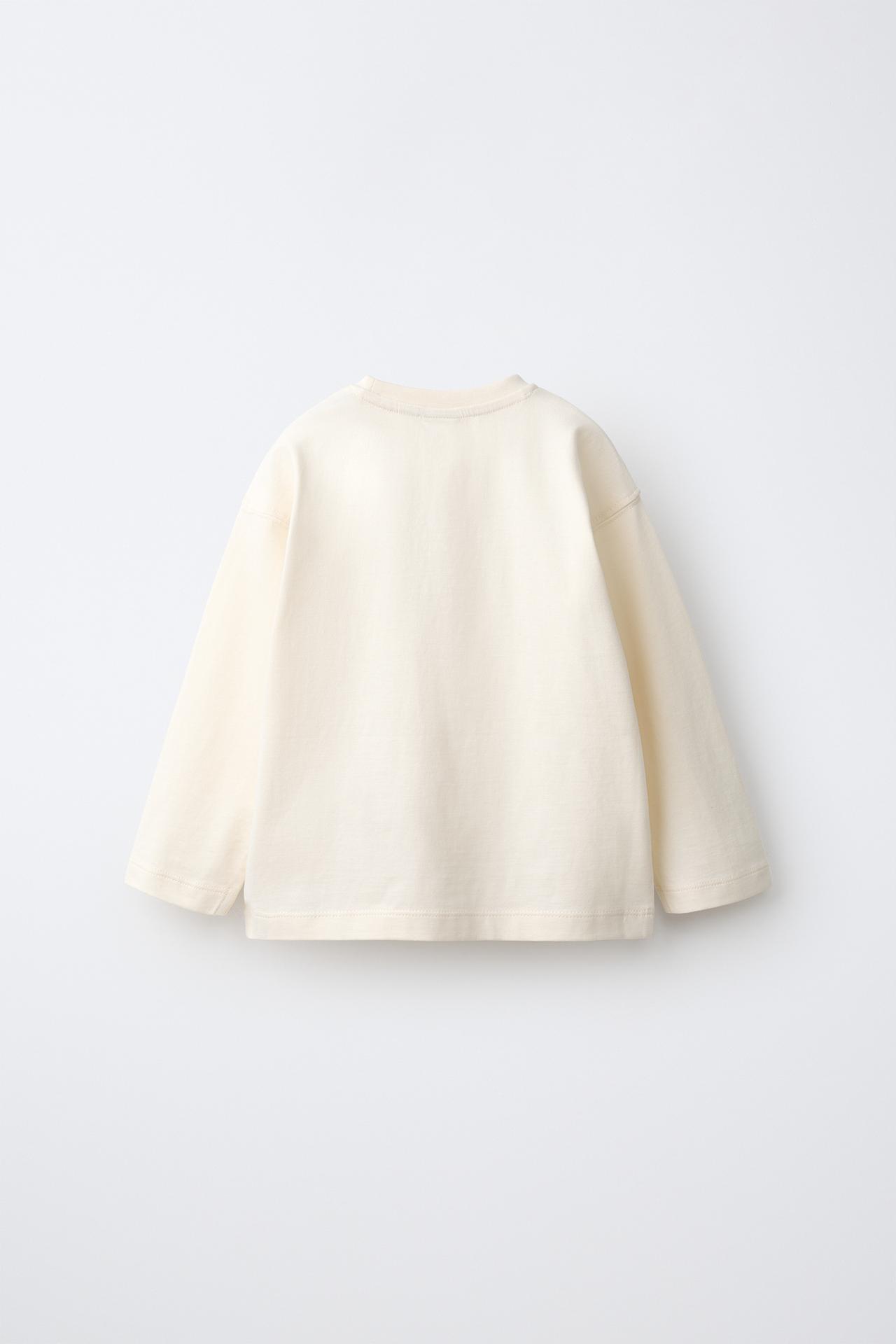 TERRY EMBROIDERED T-SHIRT — Ecru