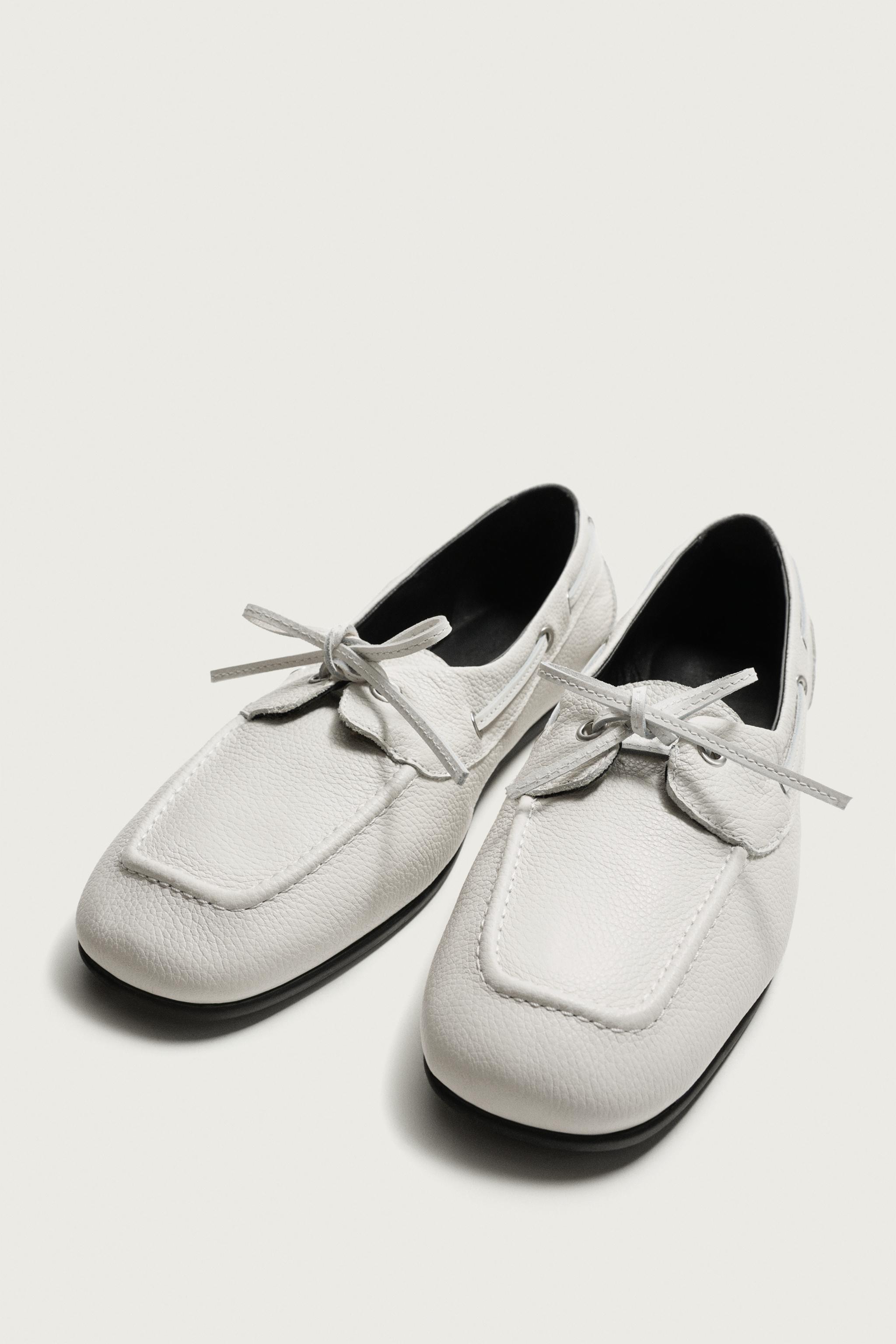 レザーデッキシューズ - エクリュ | ZARA Japan / 日本