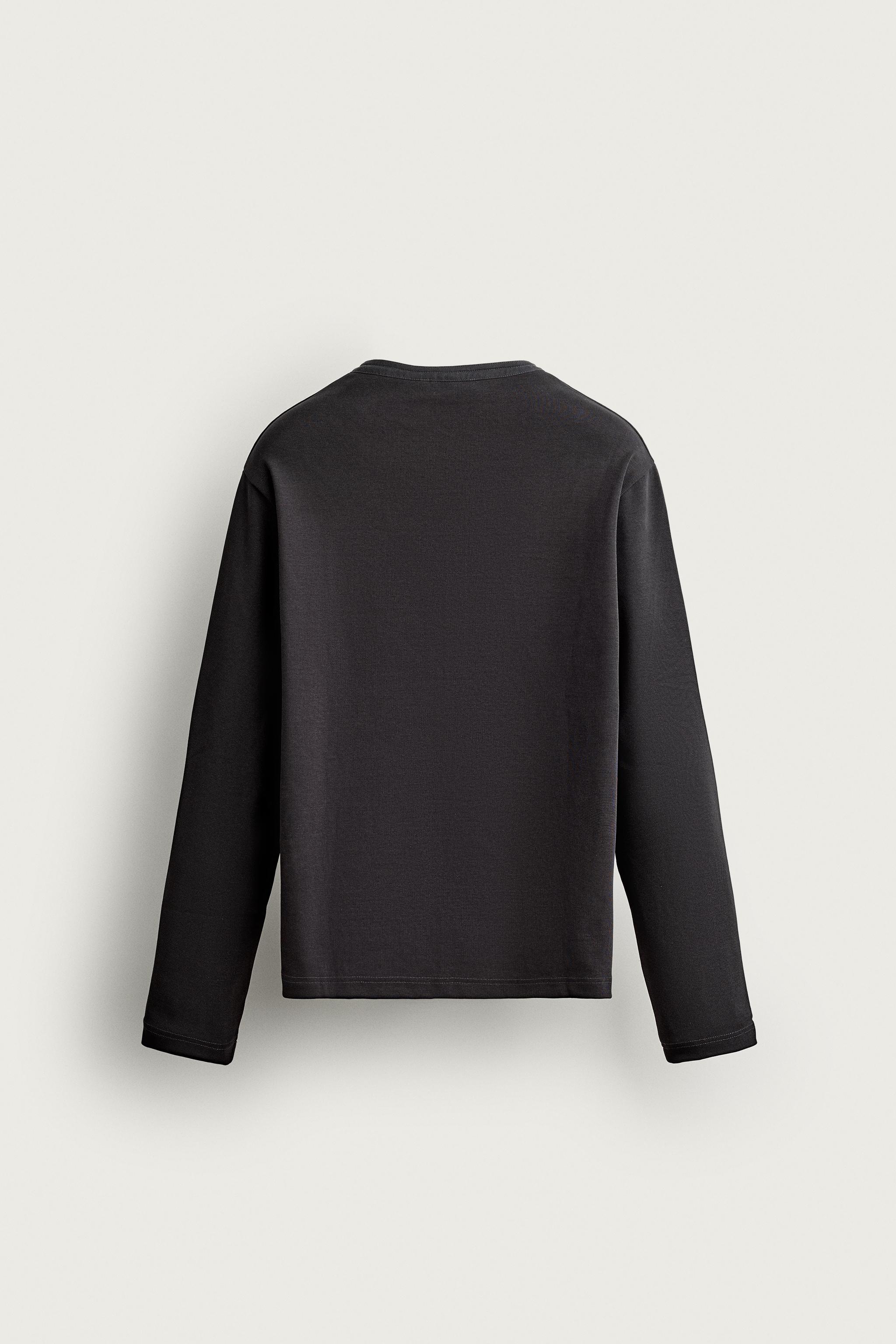 COMPACT RIBBED HENLEY T-SHIRT
