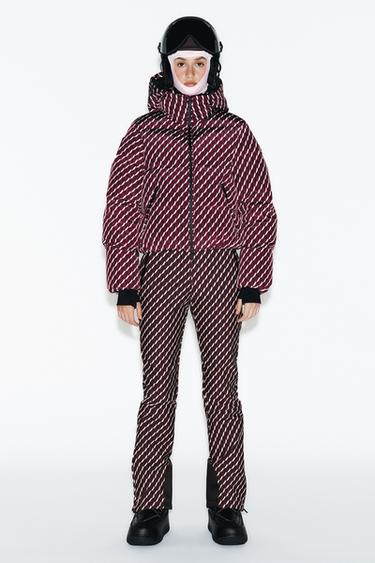 PANTALÓN FLARE WATER RESISTANT WINDPROOF RECCO® TECHNOLOGY SKI COLLECTION - bordeos/cru de Zara