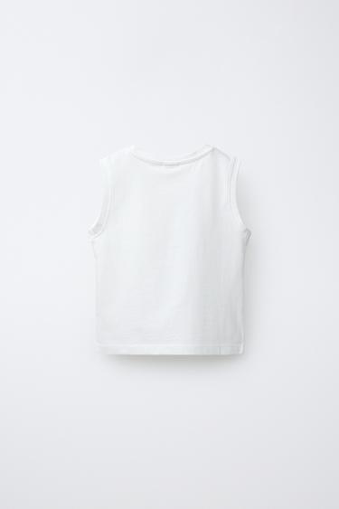 T-SHIRT UNI À POCHE - Blanc de Zara - Image 1