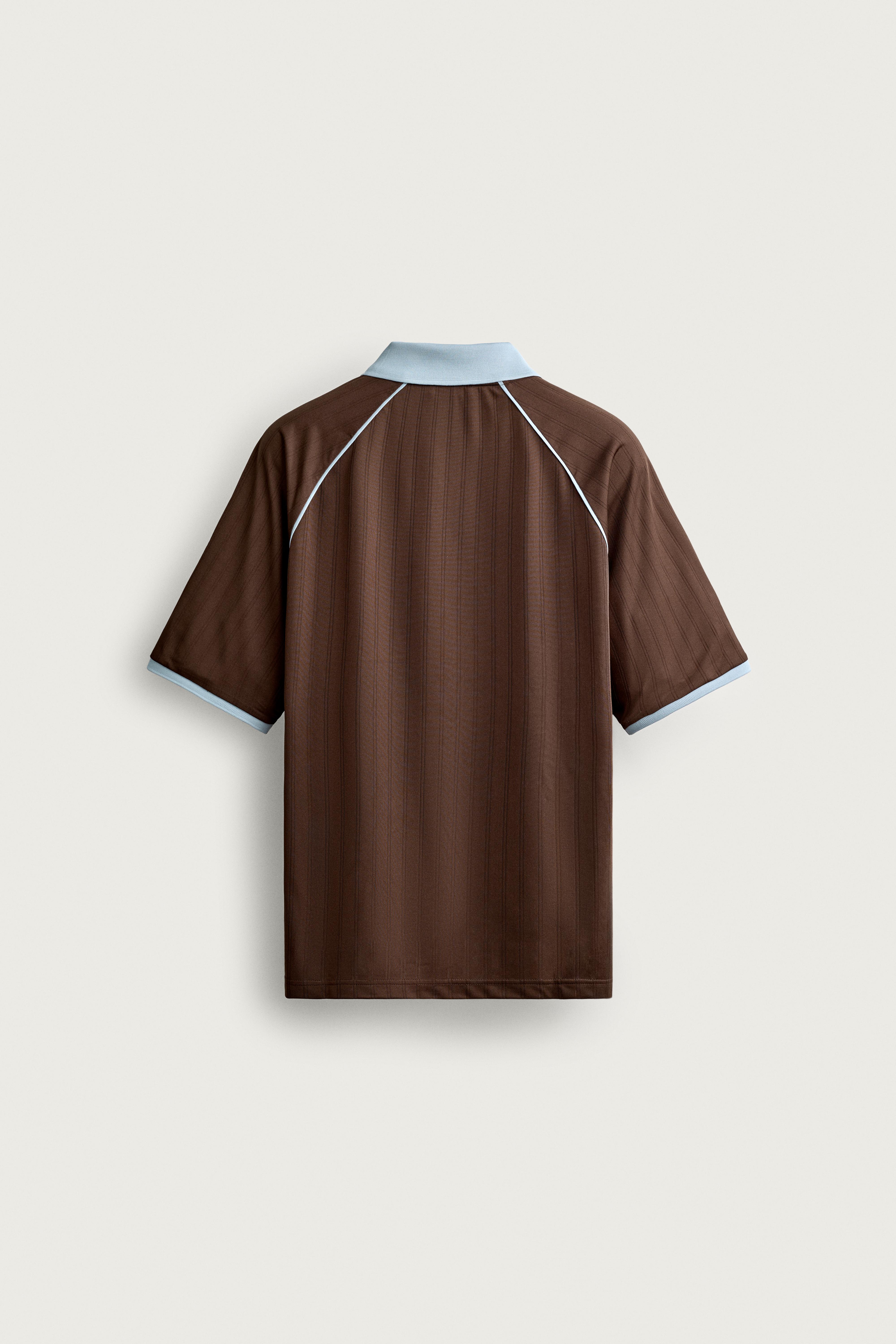 RETRO SOCCER RELAXED FIT POLO — Brown