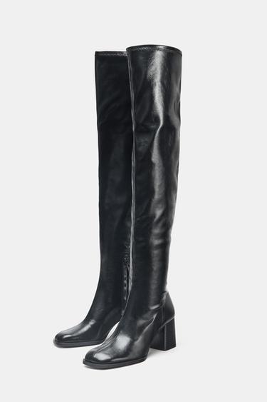 BOTTES À TALONS ET TIGE HAUTE - Noir de Zara - Image 3