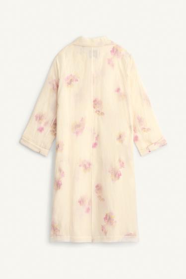 PRINTED SILK FROCK COAT - LIMITED EDITION - Oyster-white by Zara - Image 5