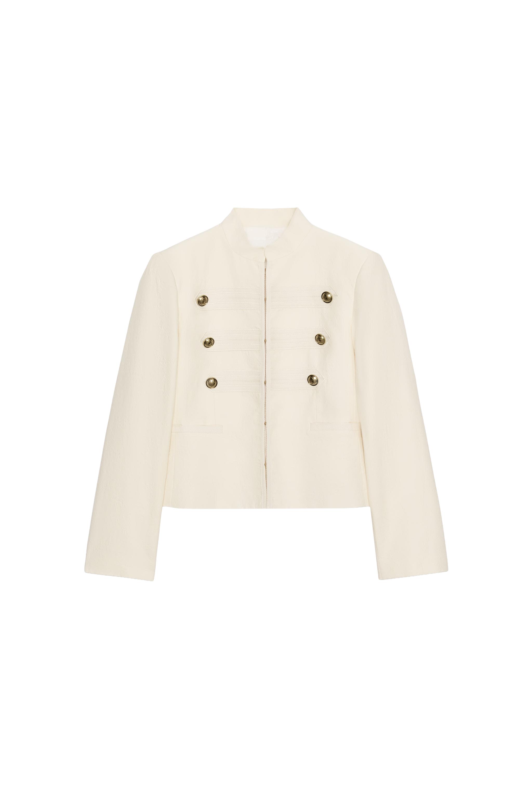 ZW COLLECTION ボタン付きフィットジャケット - エクリュ | ZARA Japan