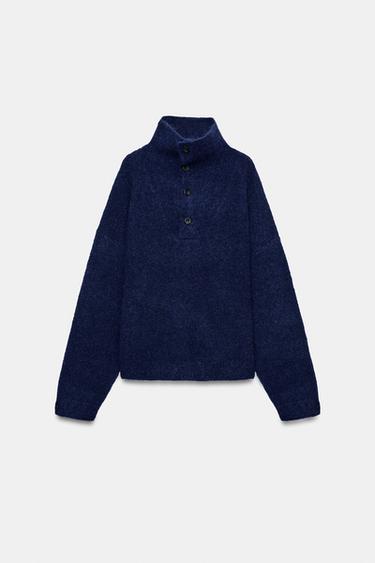 JERSEY PUNTO BOTONES - Azulón de Zara - Imagen 0
