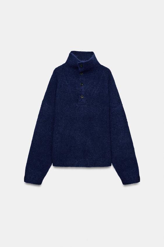 SUÉTER DE TRICÔ COM BOTÕES - Azulão da Zara - Imagem 0