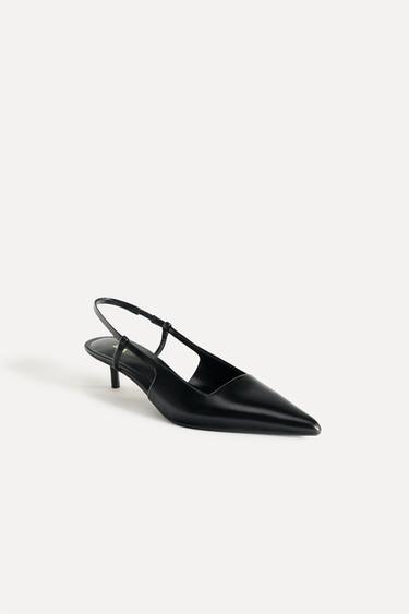 CHAUSSURES À BRIDES ARRIÈRE EN CUIR 50E ANNIVERSAIRE - Noir de Zara - Image 1