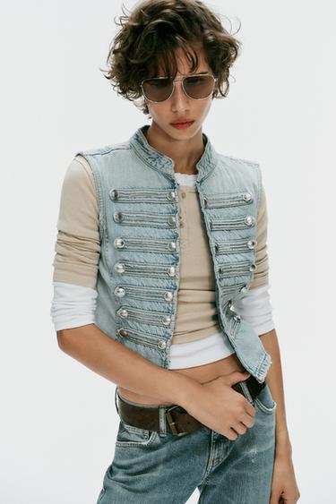 Zara TRF TRAPER PRSLUK S GUMBIMA – svijetloplava