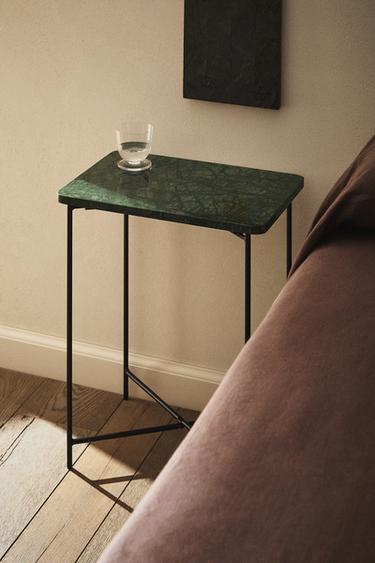MARBLE SIDE TABLE - Green by Zara