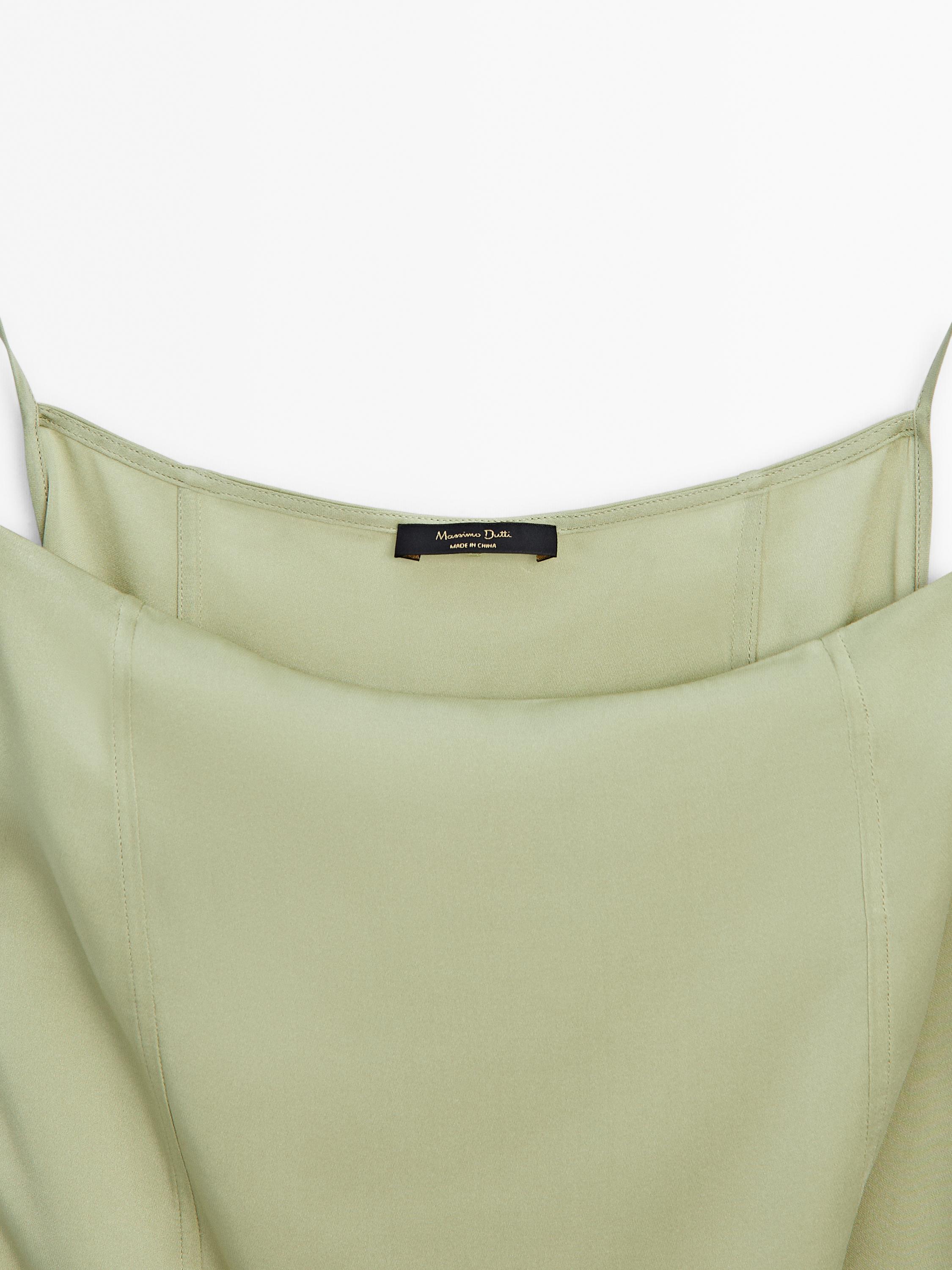 Camisole top with tie detail - Lime green | ZARA United States