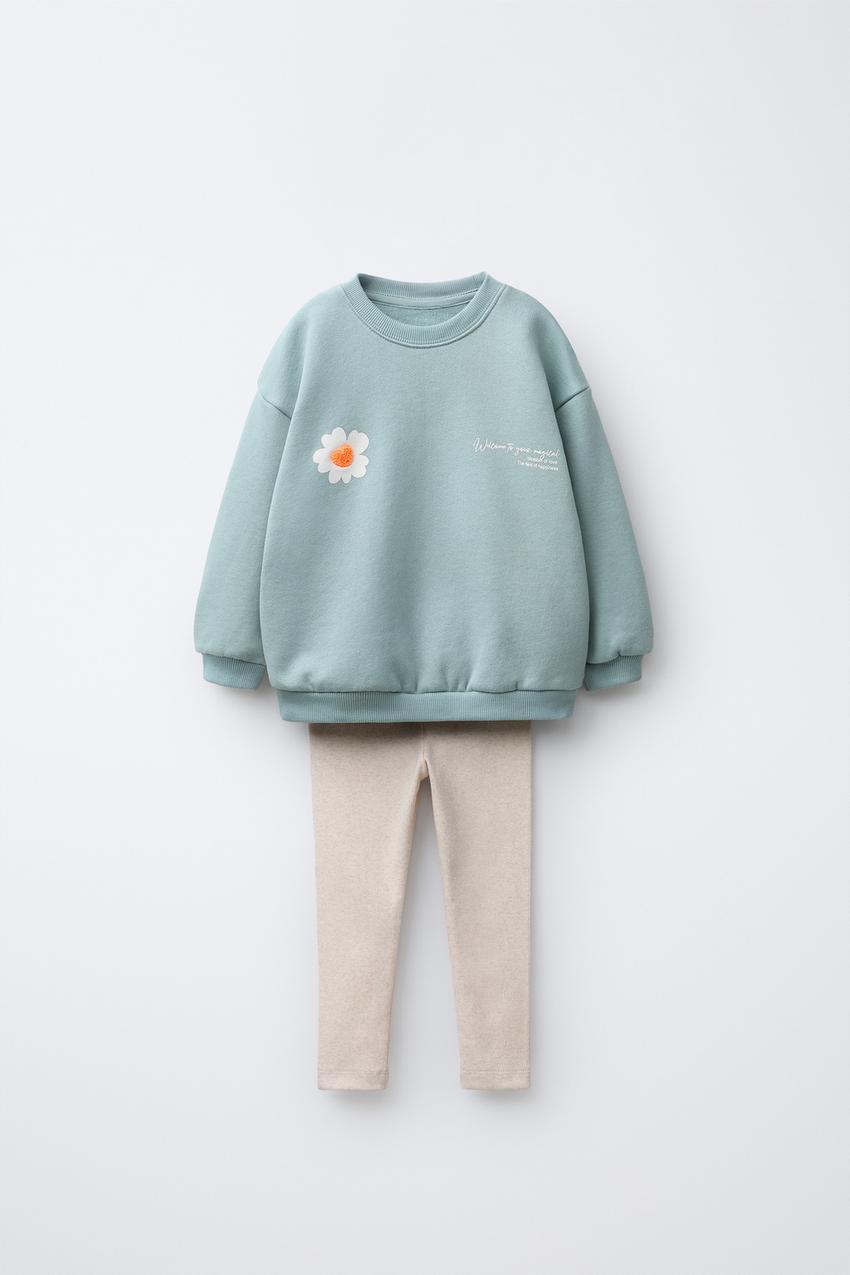 スウェットシャツ＆レギンスセット - ブルー/グリーン | ZARA Japan / 日本