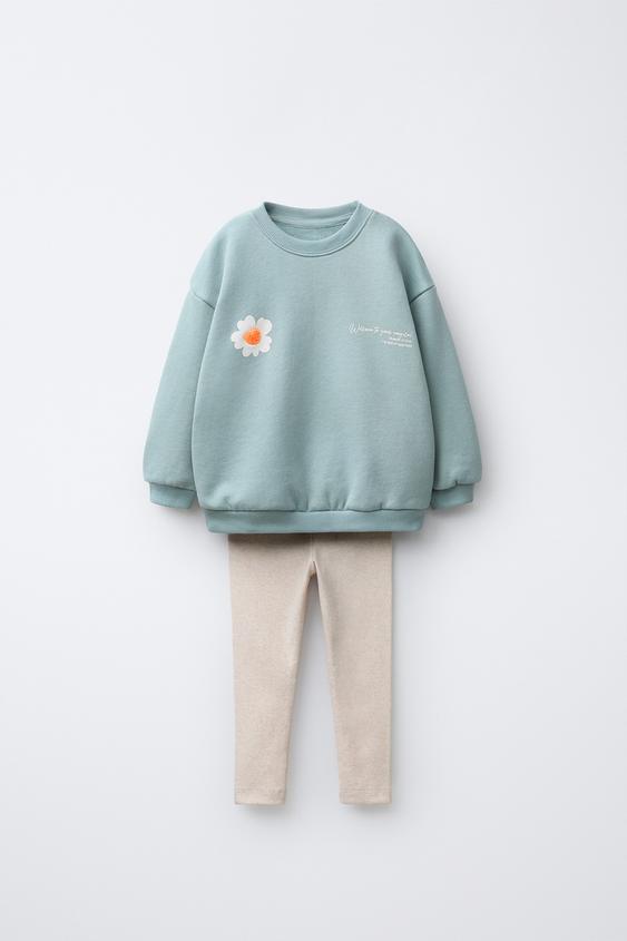 CONJUNTO SUDADERA Y LEGGING - Azul / Verde de Zara - Imagen 0