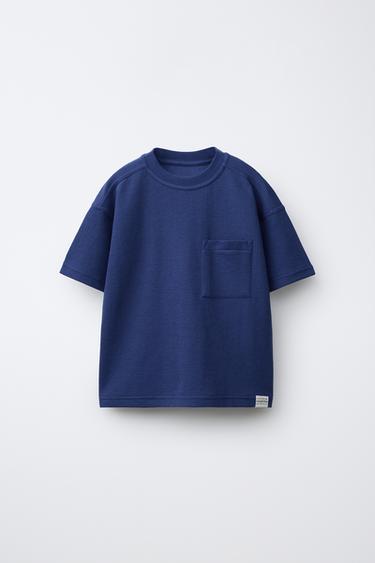 ENSEMBLE T-SHIRT ET SHORT GAUFRÉ ÉTIQUETTE - Bleu roi de Zara - Image 1