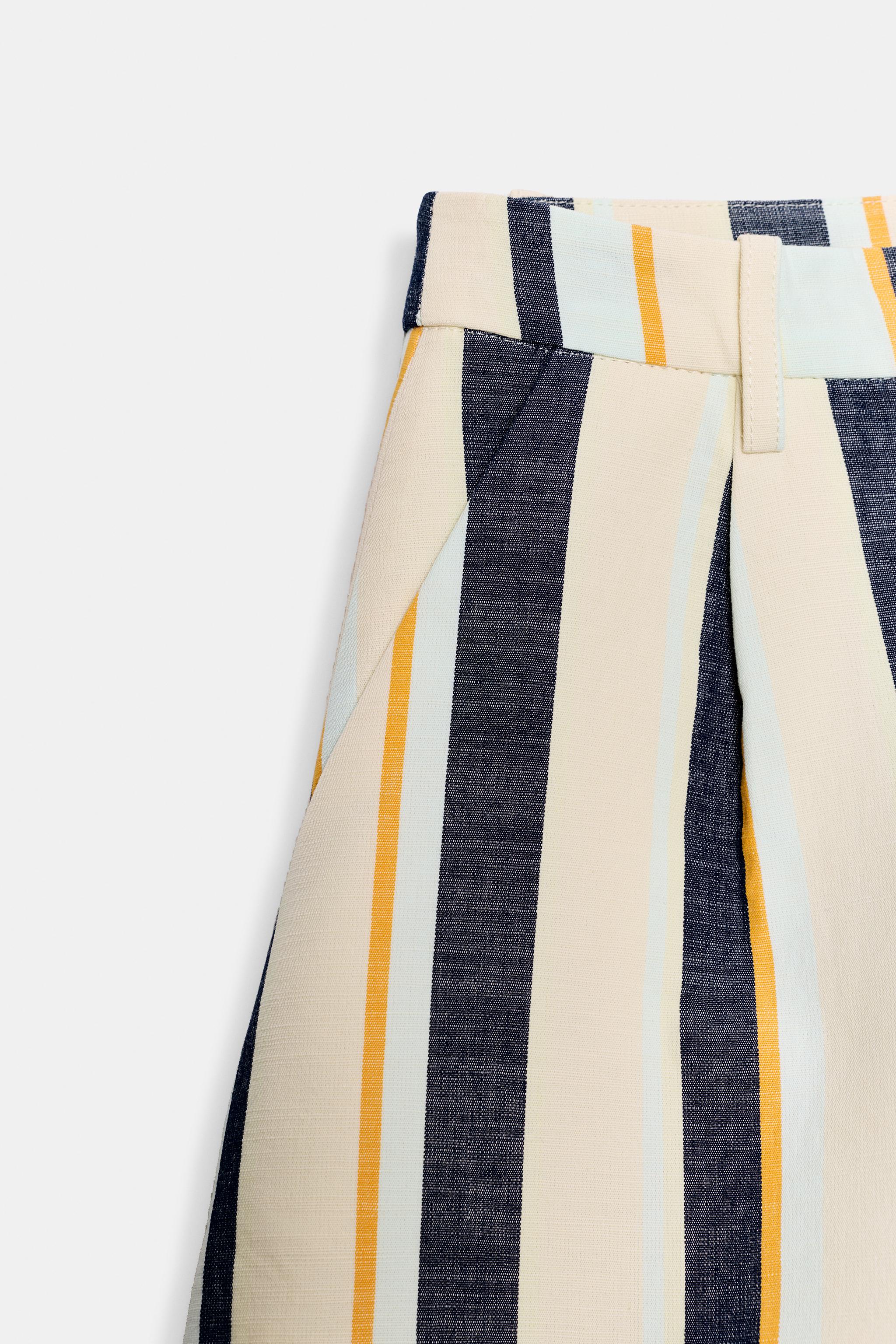 Женские шорты Zara STRIPED PLEATED SHORTS ZW COLLECTION — фото 5