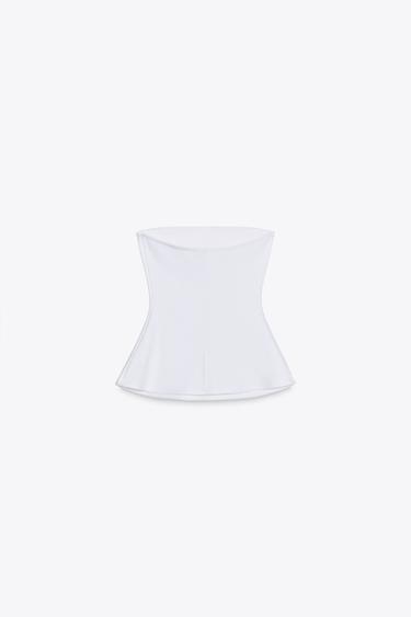 INTERLOCK BANDEAU TOP - White by Zara - Image 5