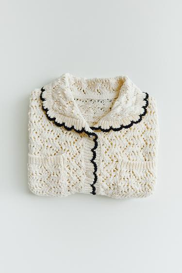 HAUT EN MAILLE POLO - Écru de Zara