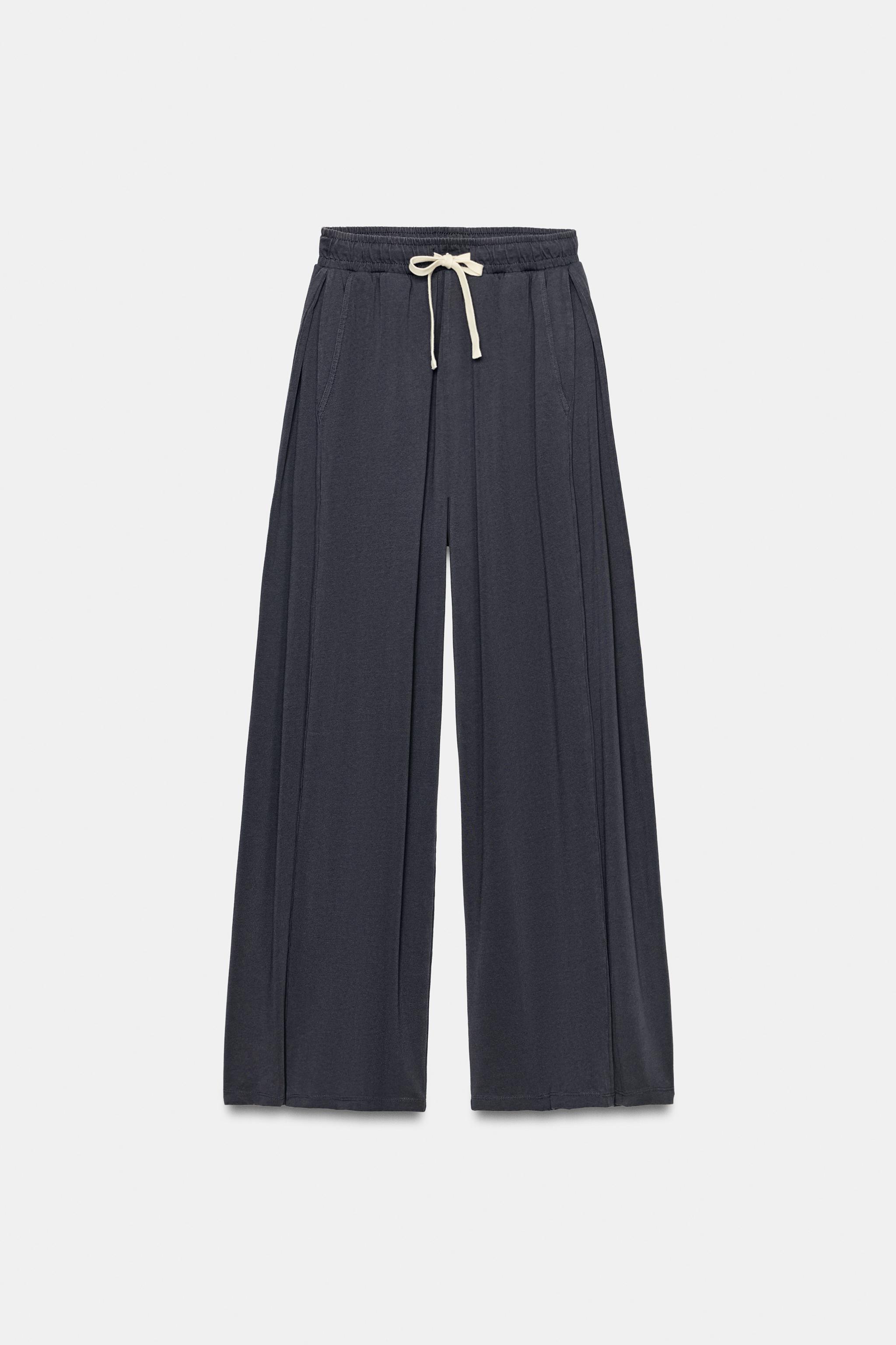 Женские брюки Zara COTTON PLEATED PANTS — фото 5