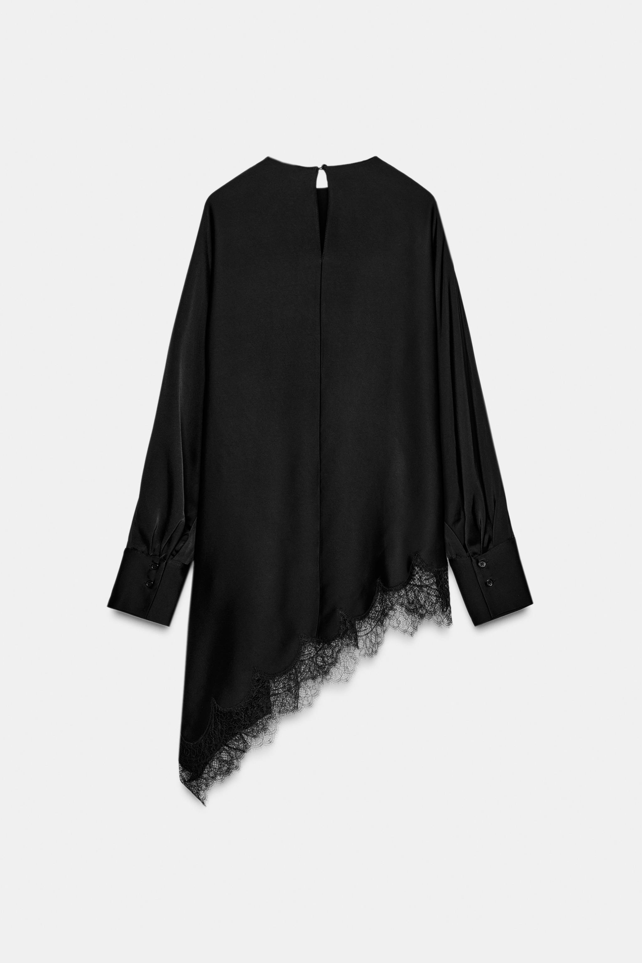 ASYMMETRIC LACE BLOUSE ZW COLLECTION LIMITED EDITION