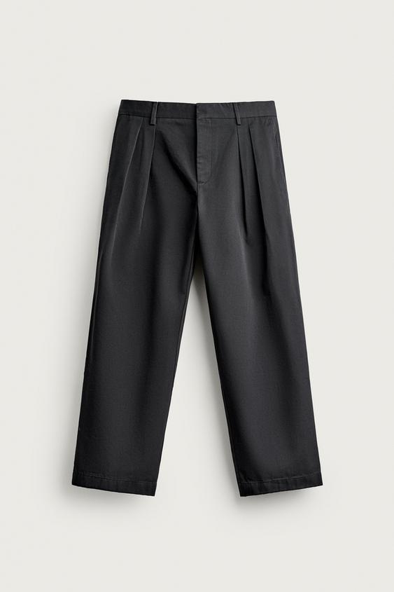 PANTALON CHINO À PLIS AARON LEVINE X ZARA - Noir de Zara - Image 8