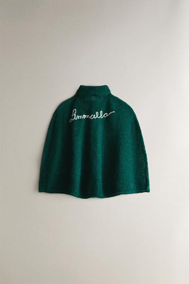 KIDS' LIMONCELLA X THE ANIMALS OBSERVATORY ALPACA CAPE - Green by Zara - Image 3