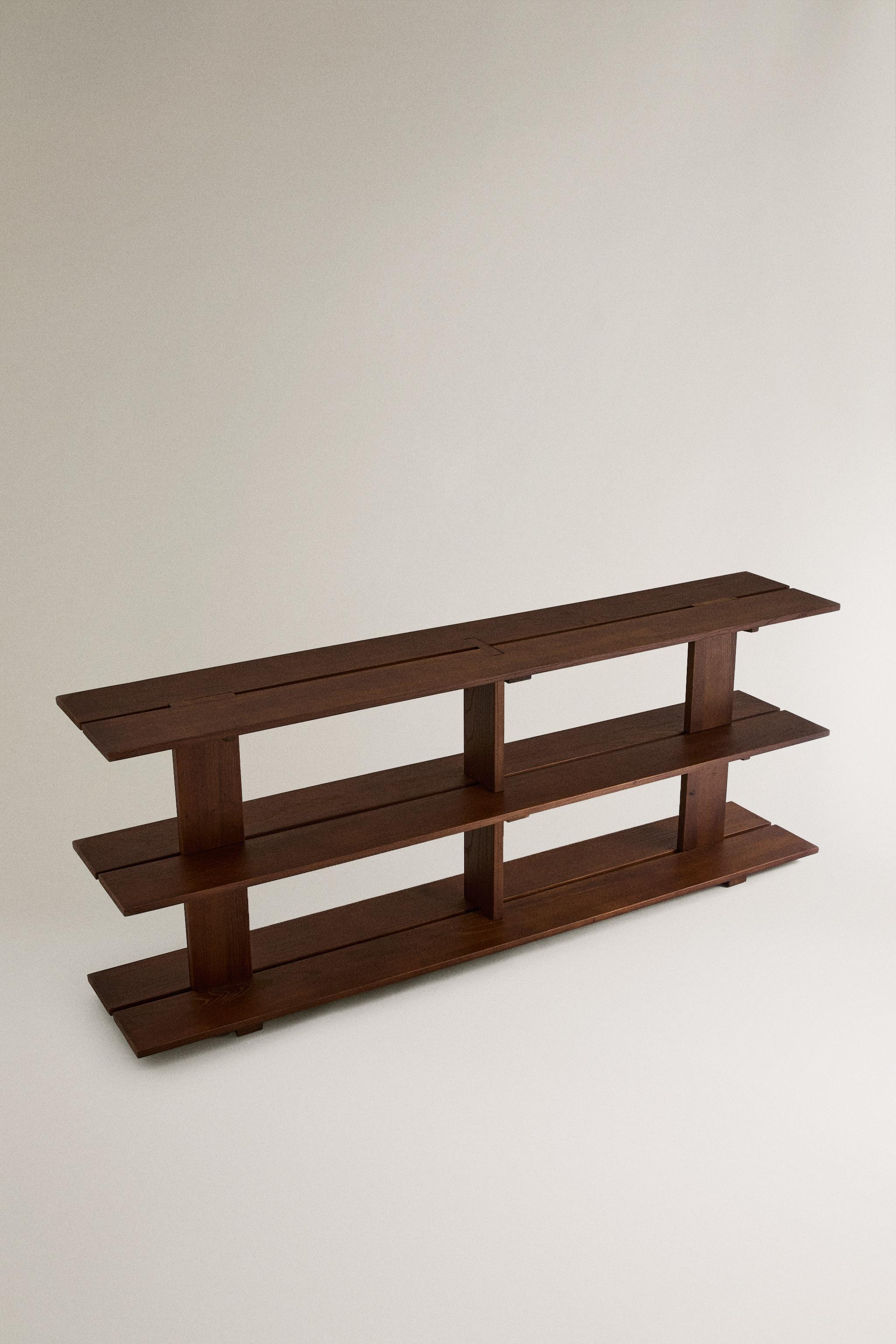 ELM WOOD SHELF WITH THREE SHELVES - Dark brown | ZARA United States
