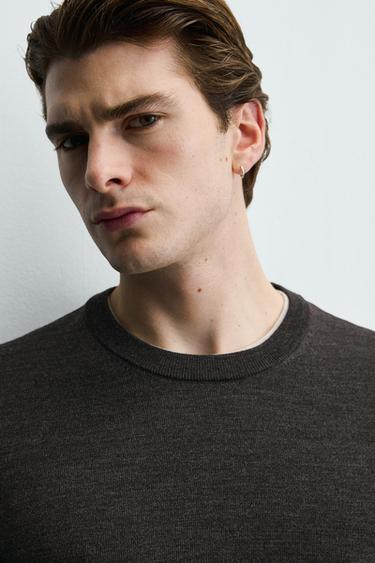 100% WOOL JUMPER - Mink marl by Zara - Image 4