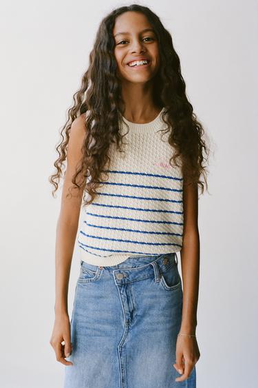 STRIPED KNIT TOP - Ecru by Zara - Image 4