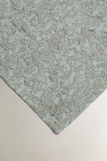 FLORAL JACQUARD BLANKET - Grey / Blue by Zara - Image 1