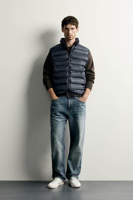 LIGHTWEIGHT WATER-REPELLENT PUFFER GILET - navy by Zara - Image 0