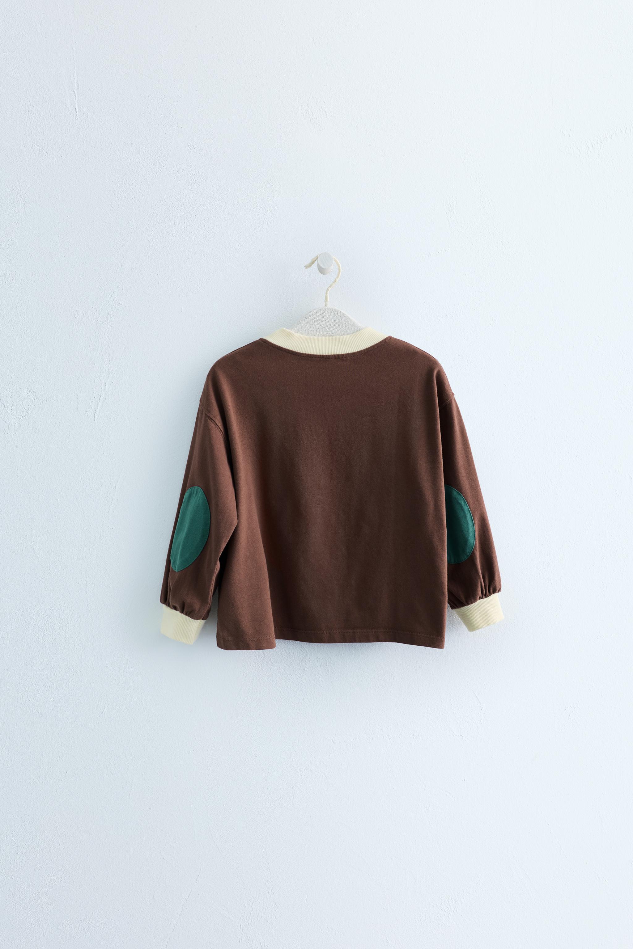 ZARA TIMELESS CONTRAST COLLAR T-SHIRT