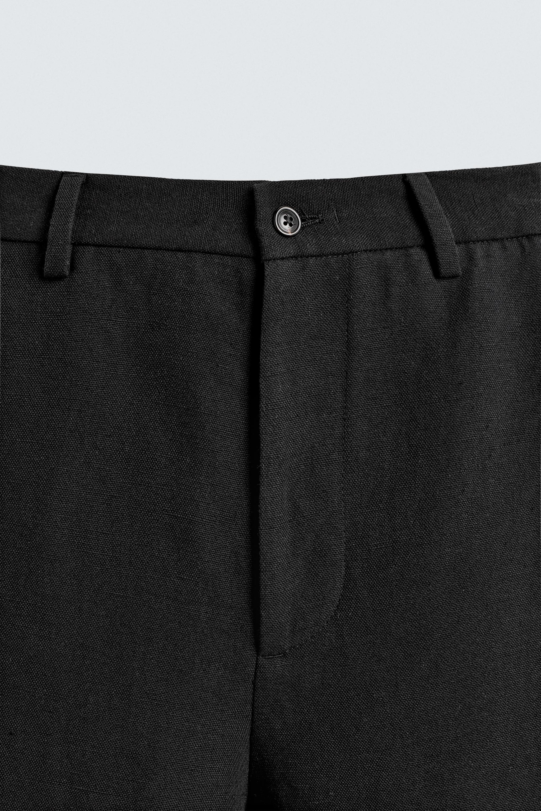 COTTON - LINEN SUIT PANTS - Black | ZARA United States